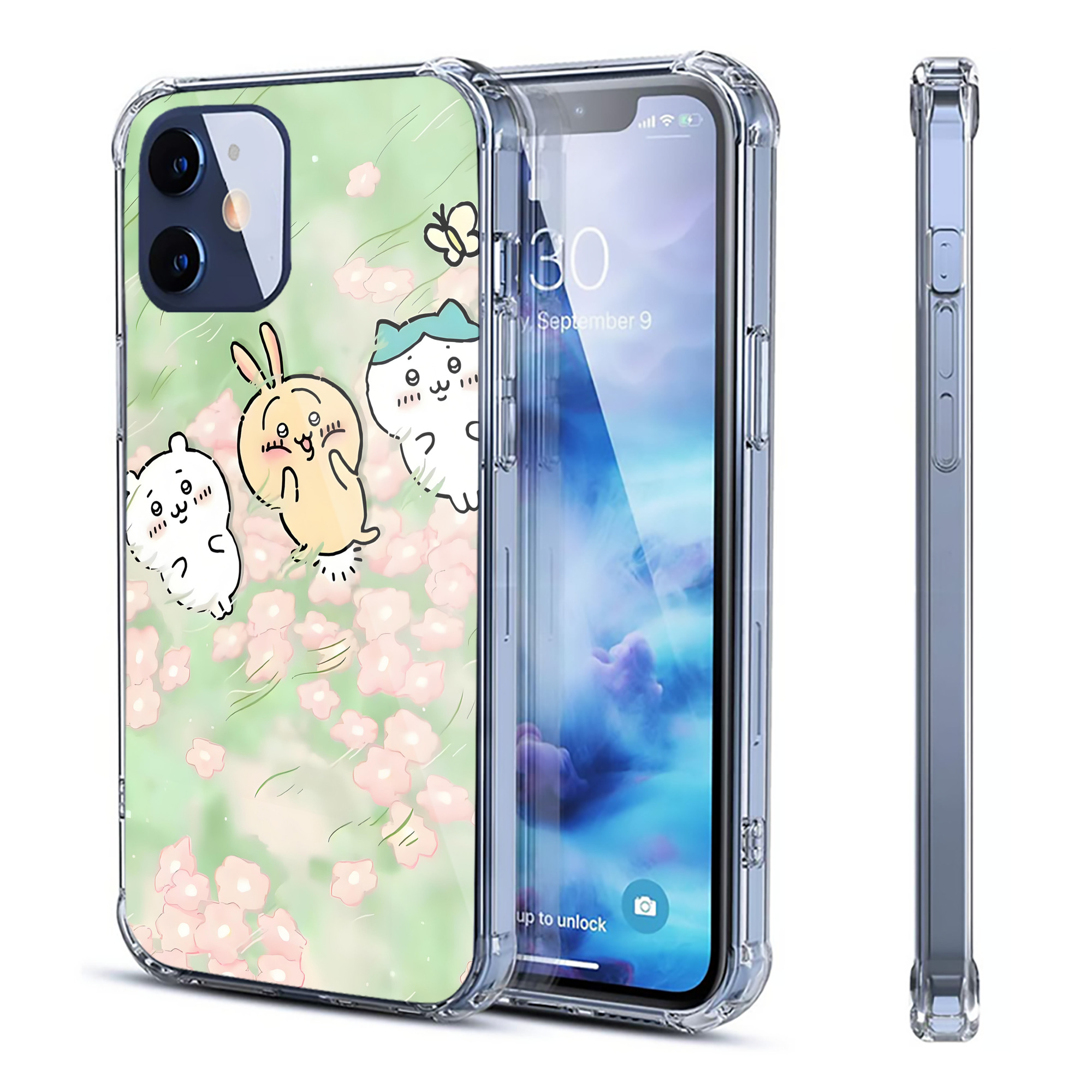 （画像用） ちいかわ Chii-kawa 【iPhone 12シリーズ対応】透明スマホケース（クリアソフトケース）